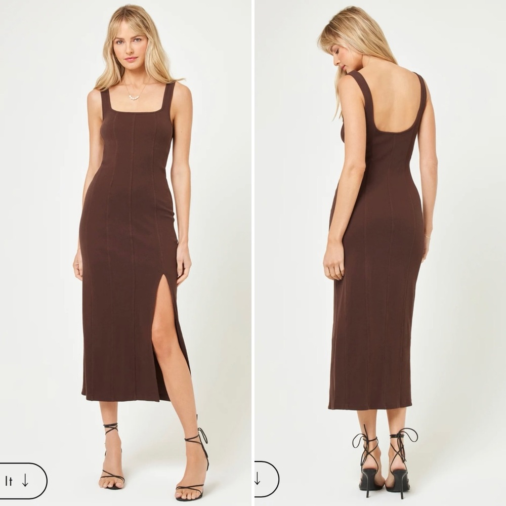 L*Space Chocolate Brown Midi Dress